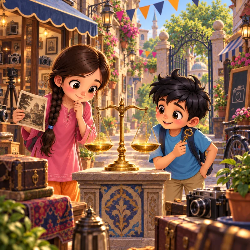 Imaan and Akhlaq together in a story illustration